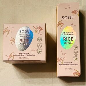 SOQU Moisturizing Brightening Rice Serum 1.7oz & Cream 2.48oz
